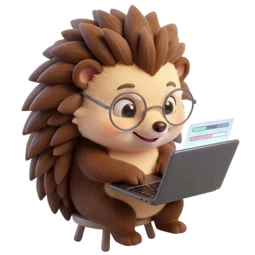 Mau trabajando en su laptop
